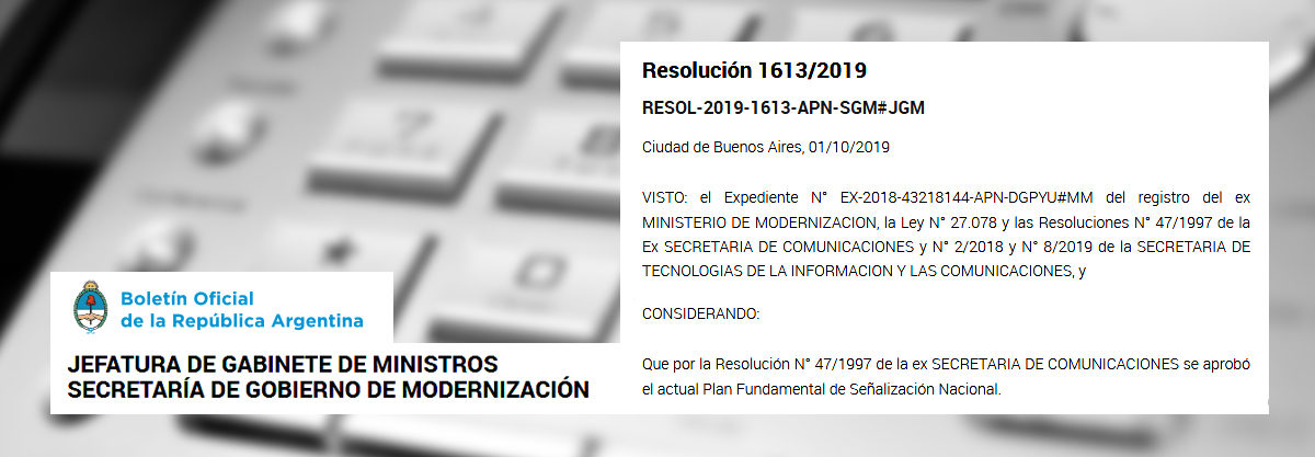 Se publicó en el Boletín Oficial un nuevo Plan de Señalización para telefonía en Argentina